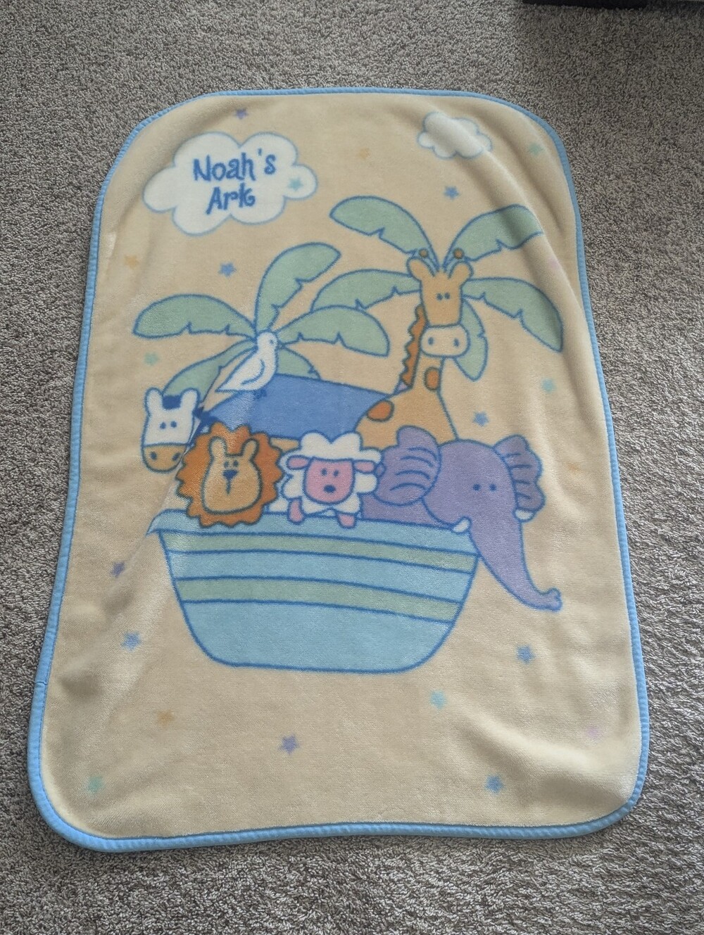 Noah's Ark Plush Luxe Fleece Minky Vintage Baby Blanket